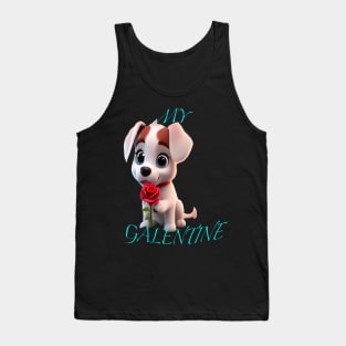 Galentines day puppy Tank Top
